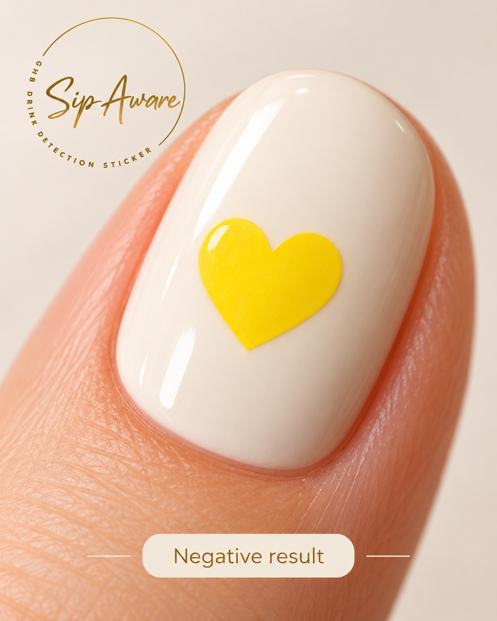 Sip Aware nail sticker heart detail